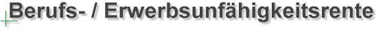 Berufs- / Erwerbsunf&auml;higkeitsrente